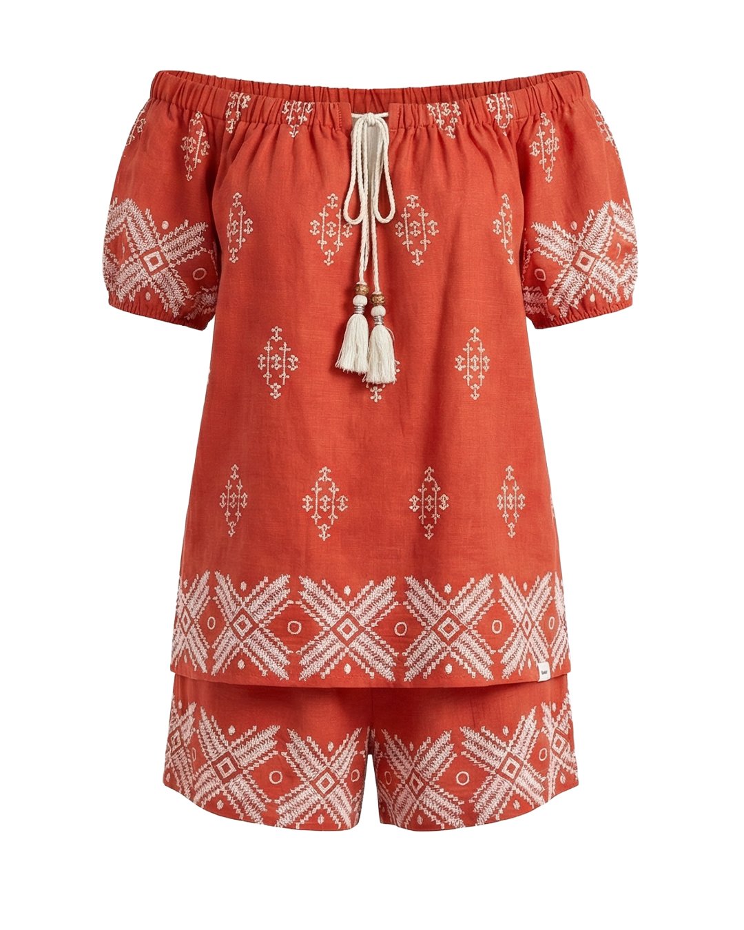 ترنج شورت يومي واسع بياقة وخصر مطاطي - CL4002 - الصورة 2