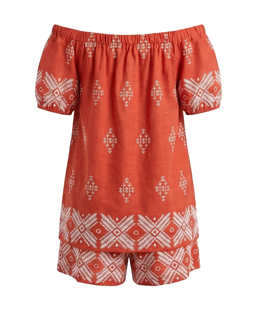 ترنج شورت يومي واسع بياقة وخصر مطاطي - CL4002 - الصورة 4