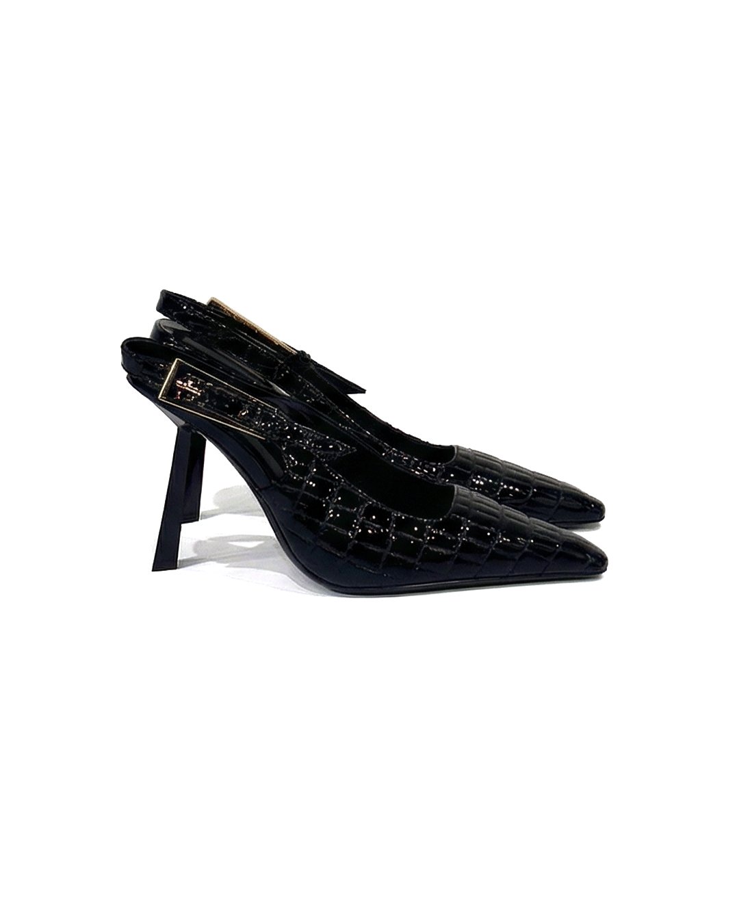 حذاء أسود كلاسيكي بكعب عالي - MASH1026 - الصورة 2