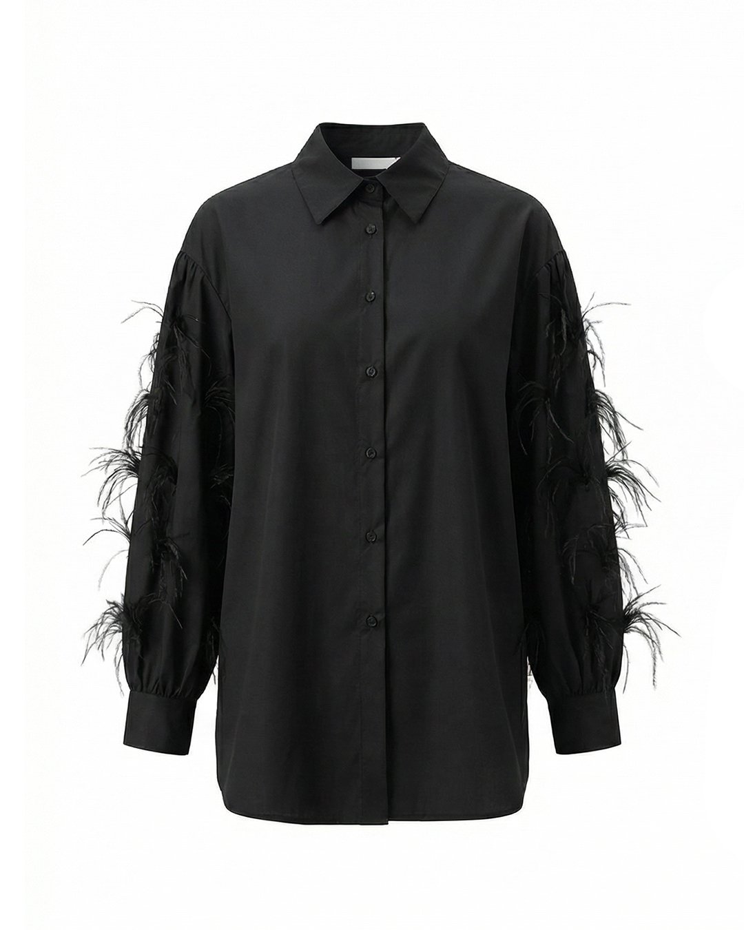 بلوزة رسمية واسعة بياقة ريش - MASH706