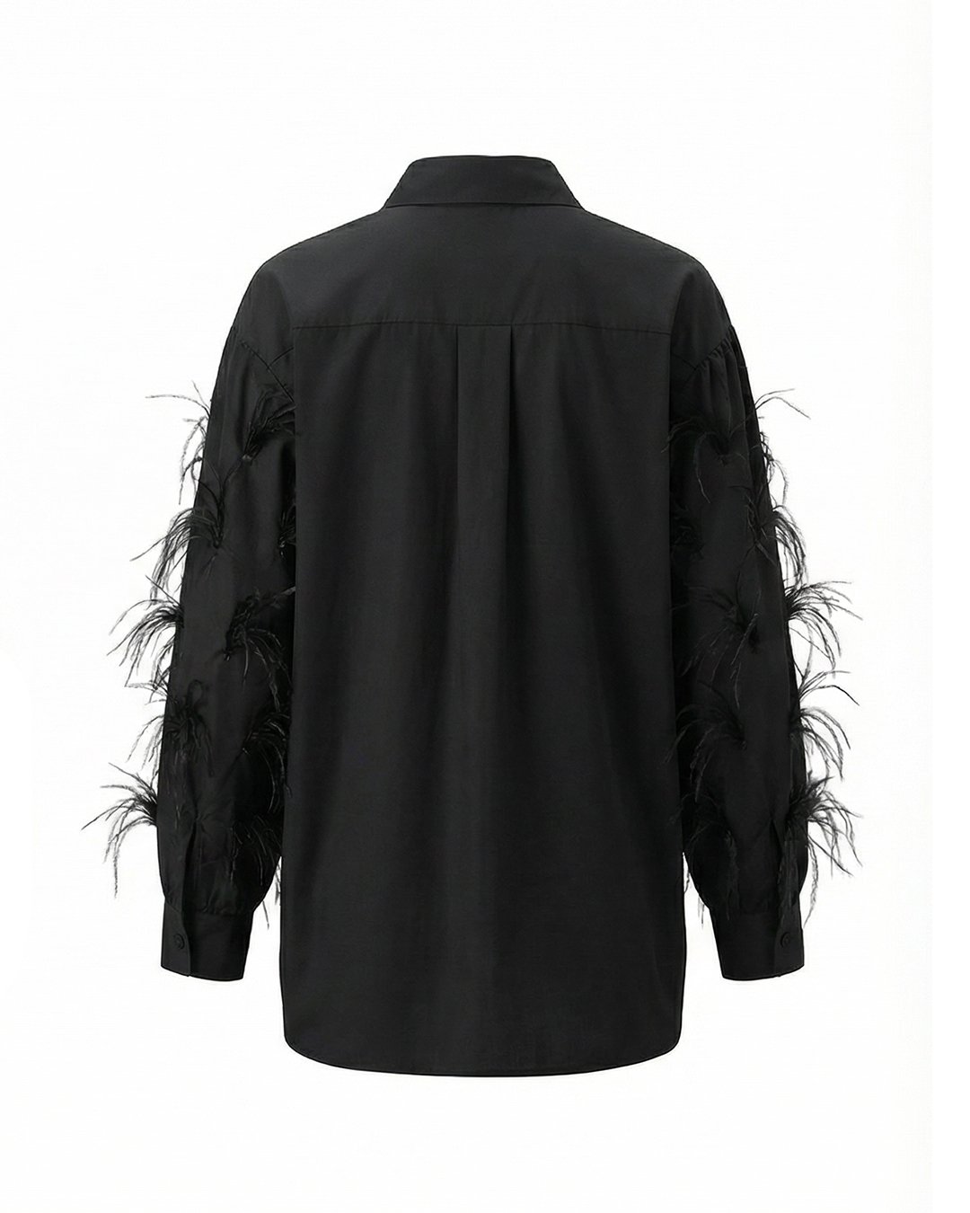 بلوزة رسمية واسعة بياقة ريش - MASH706 - الصورة 2