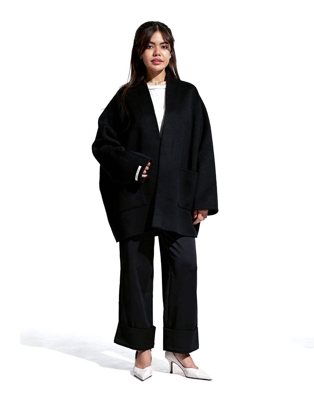 طقم سفر ويومي أسود وبيج مريح بأكمام طويلة - CL8004 - الصورة 6