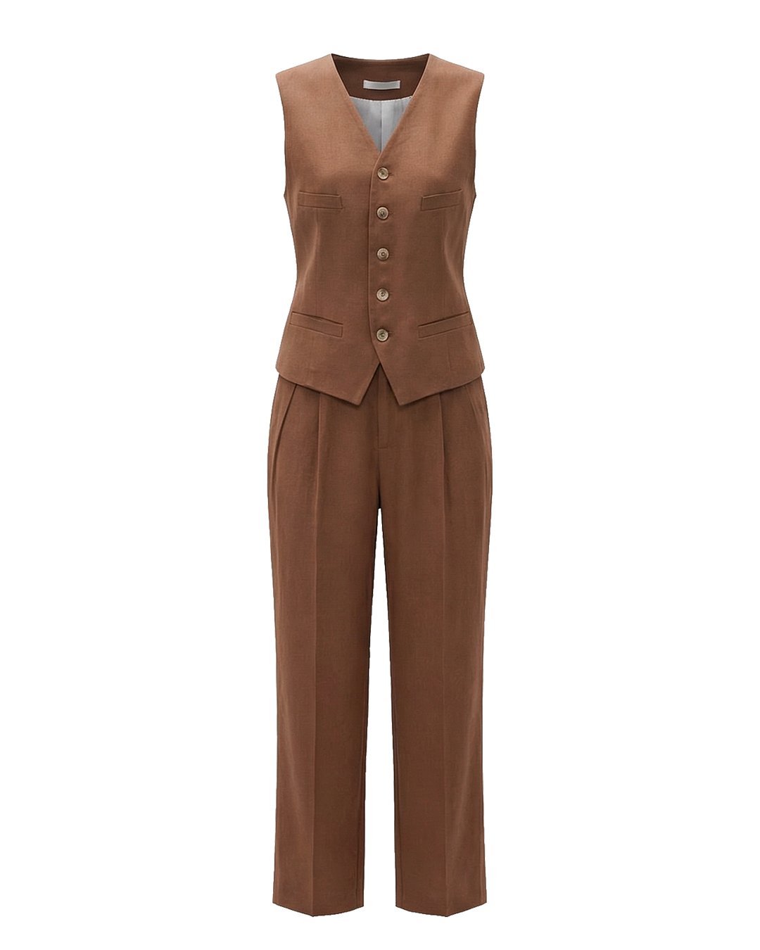 بدله رسمية بنية بدون أكمام - MAMB711