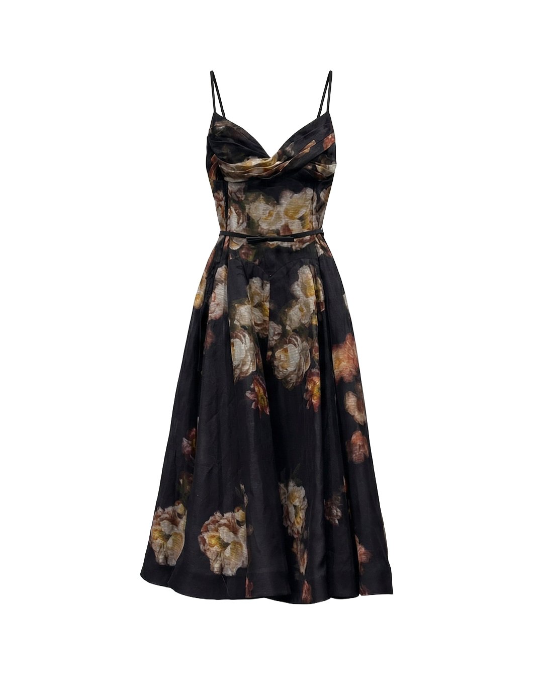 فستان ميدي أسود بطبقة داخلية أنيقة - CL6011